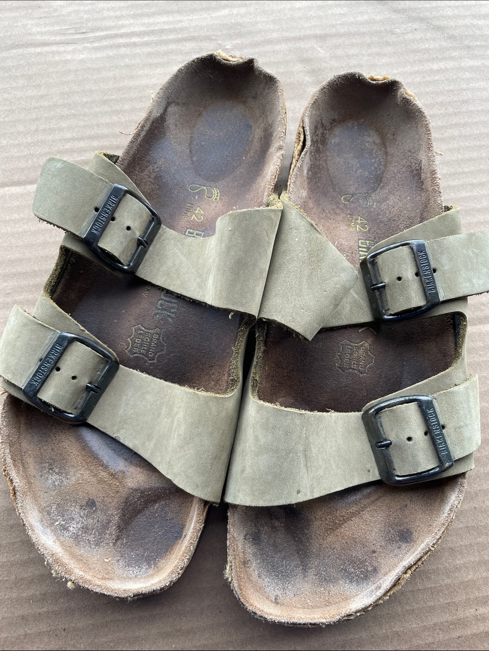 Birkenstock Men's Double-Buckle Sandals in Olive-Green